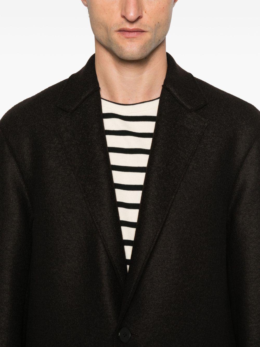 HARRIS WHARF LONDON Cappotto lungo oversize in lana marrone 