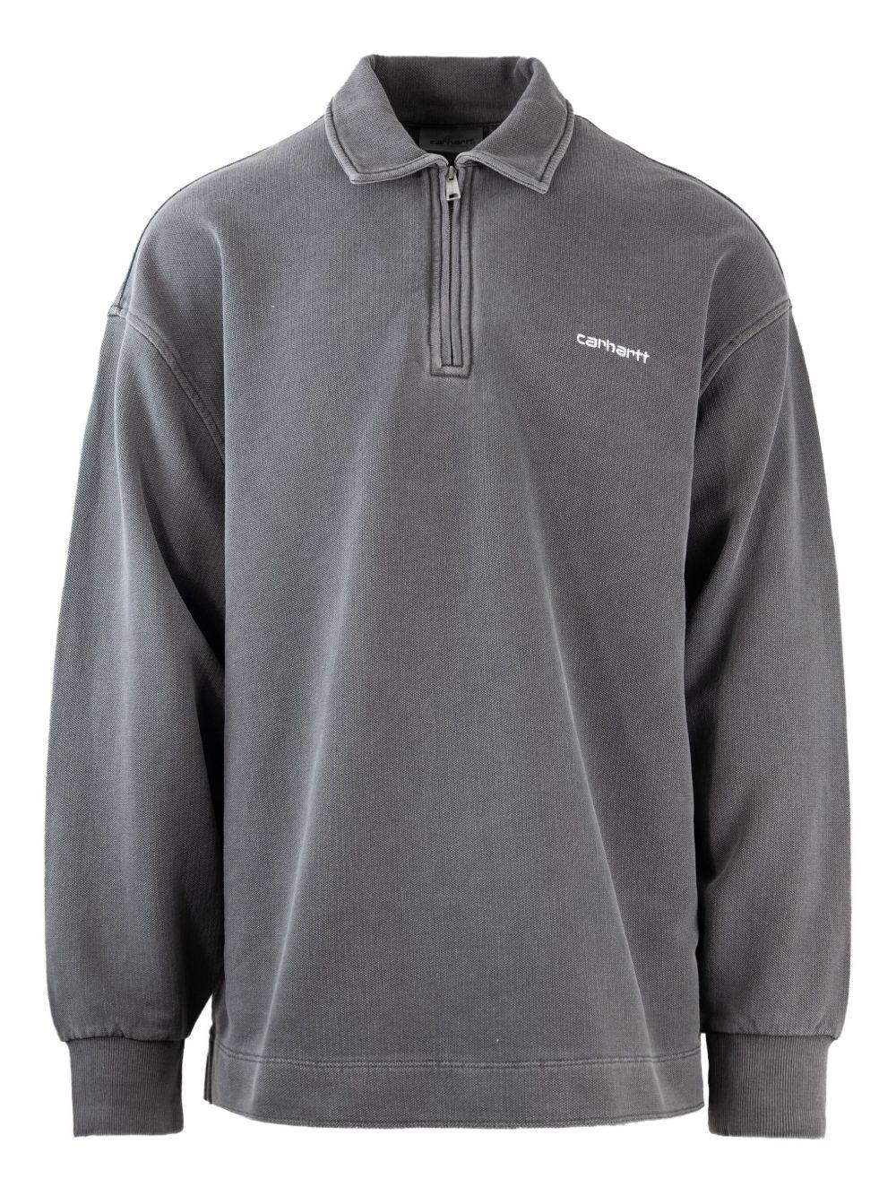 CARHARTT WIP Felpa 'Pique Script' in cotone grigio 