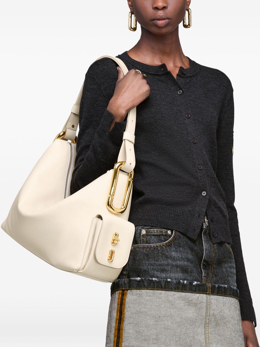 MARC JACOBS Borsa a spalla The Scene Large in pelle bianca<BR/> 