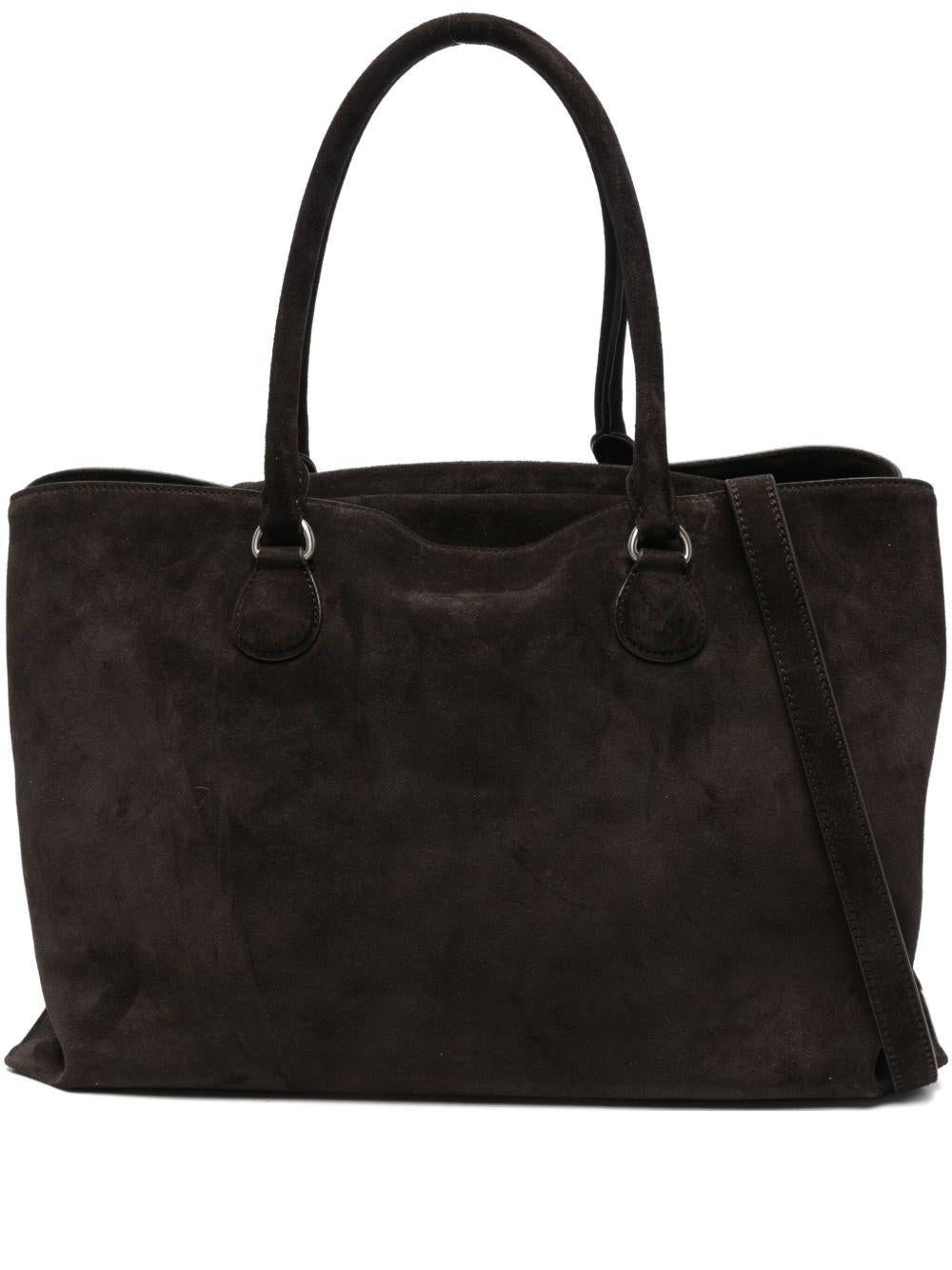 OSOI Borsa shopping Shell Brot Large in suede marrone 