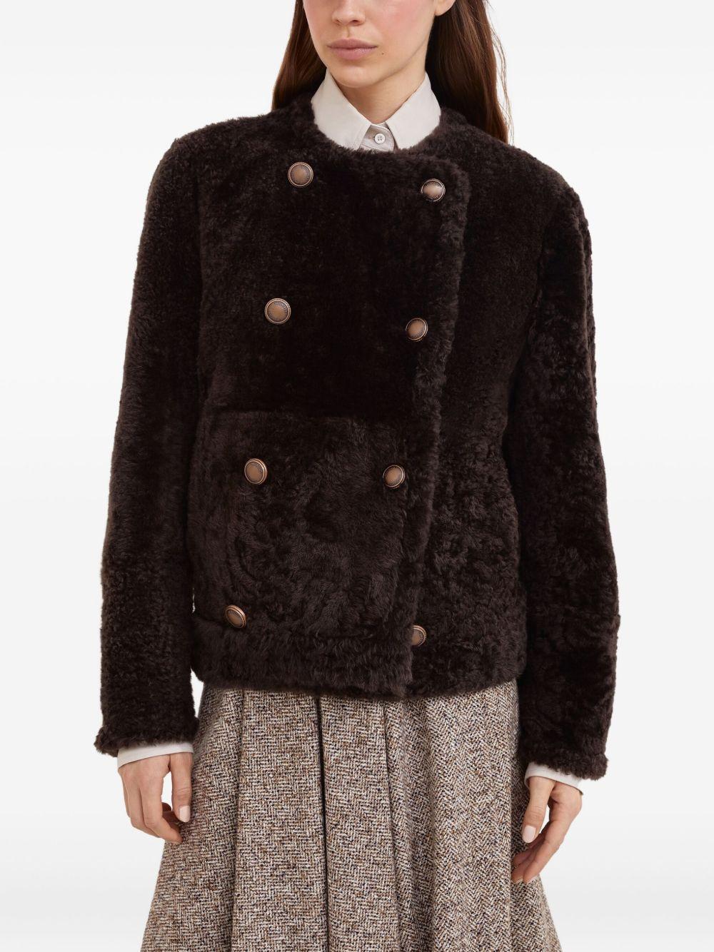 BRUNELLO CUCINELLI Caban Crop reversibile in shearling 'Fuzzy' 