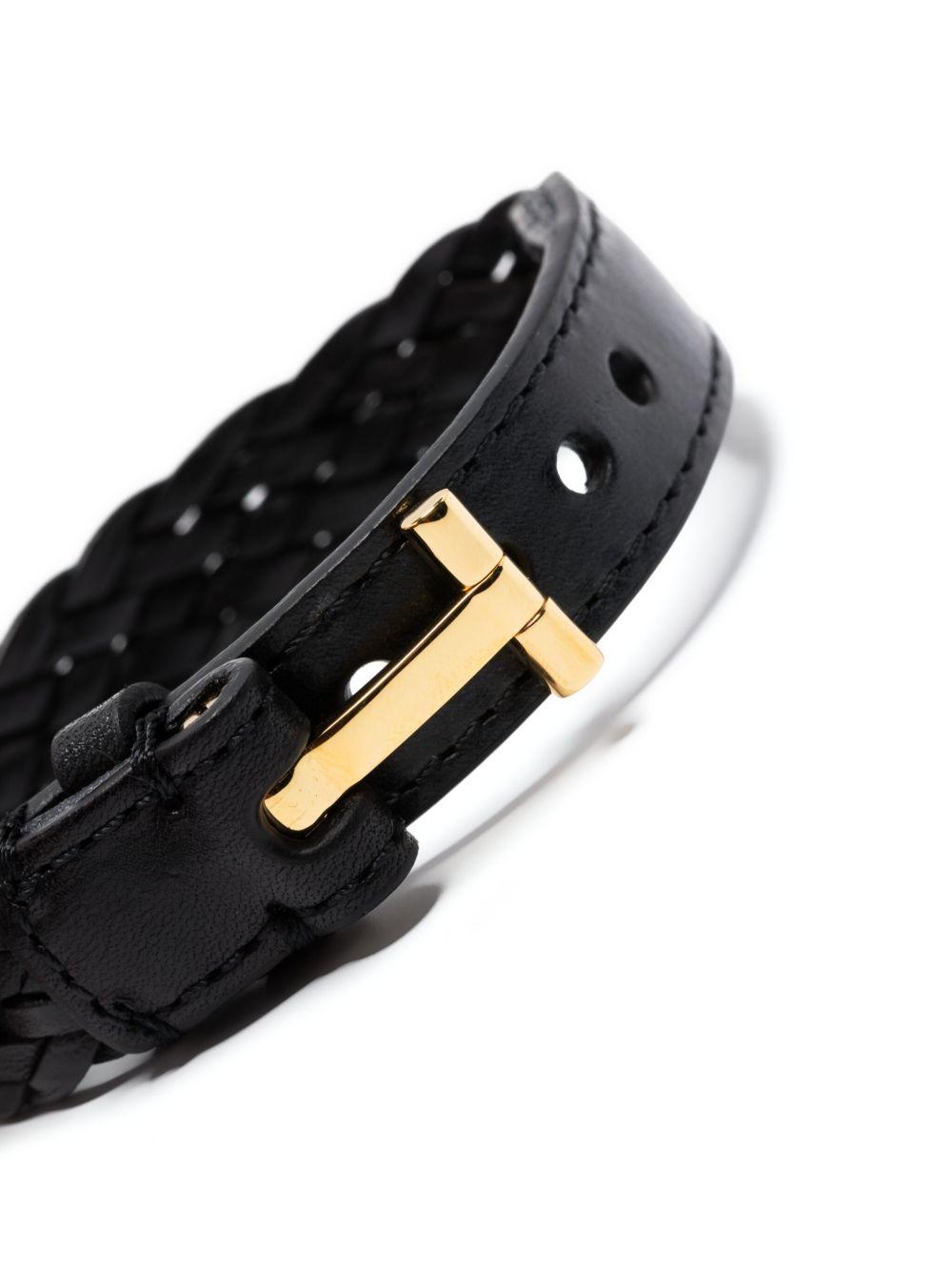 TOM FORD Bracciale in pelle di vitello nera 