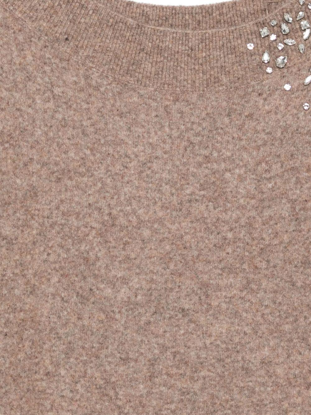 SEVENTY Maglia girocollo beige con dettagli strass 