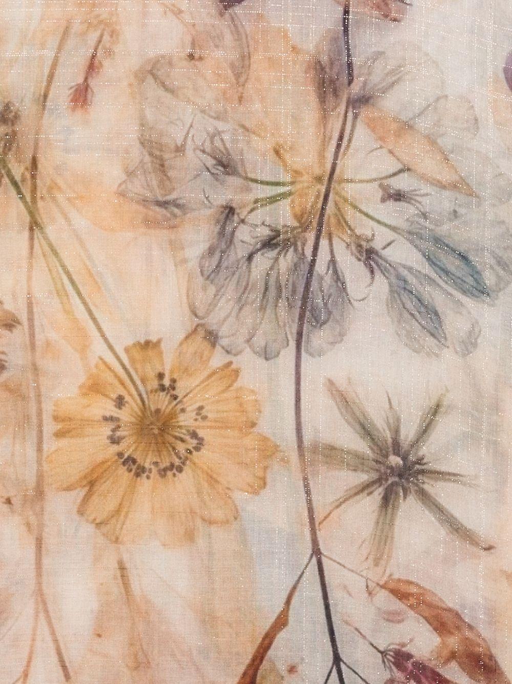 FALIERO SARTI Sciarpa foulard beige con stampa floreale 