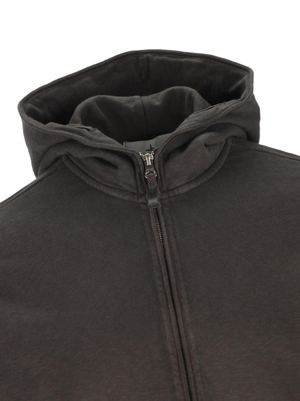 STONE ISLAND Felpa grigia con cappuccio e zip 