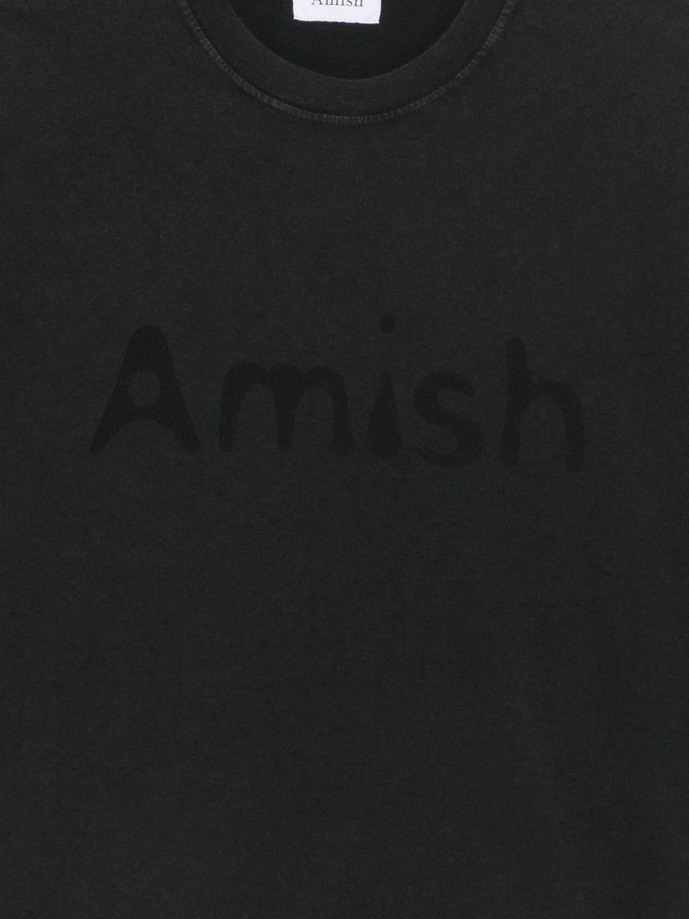 AMISH T-shirt con logo a maniche lunghe 