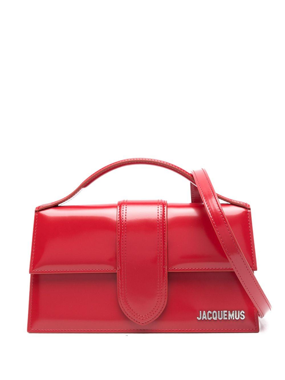JACQUEMUS Borsa a mano Le Bambino grande in pelle rossa 