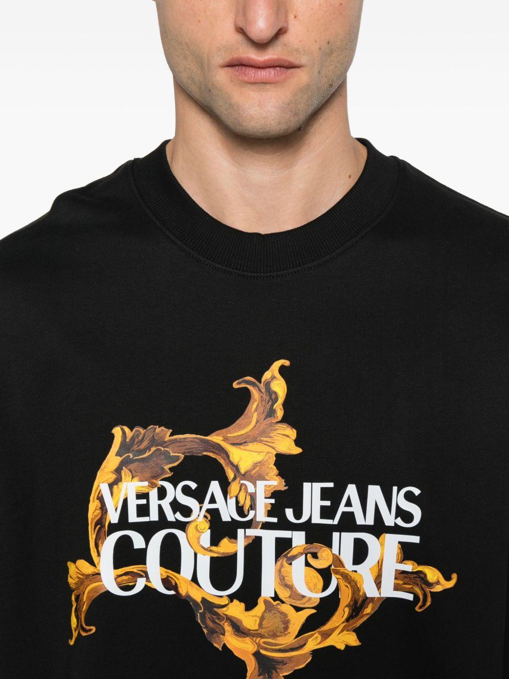 VERSACE JEANS COUTURE Felpa nera con grafica 