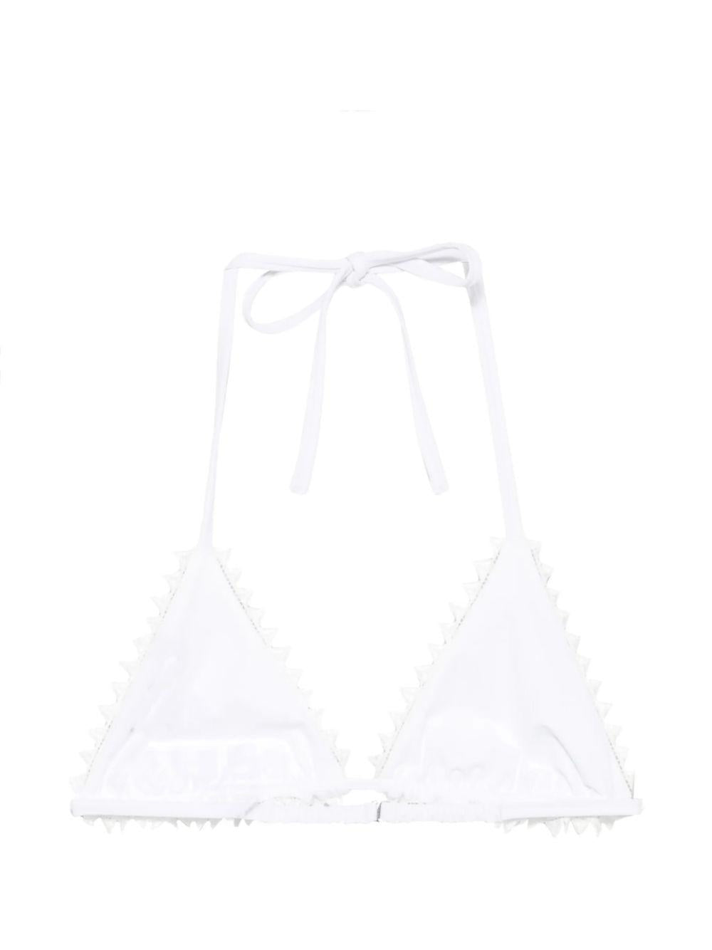 JACQUEMUS Top bikini Picot a triangolo bianco 