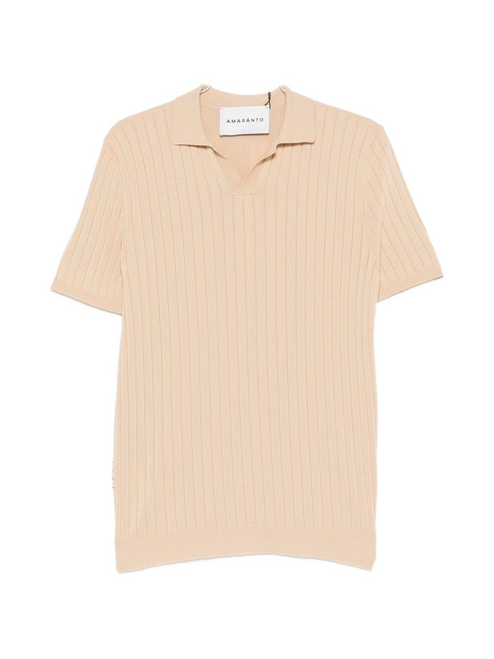 AMARANTO Polo beige a maniche corte 