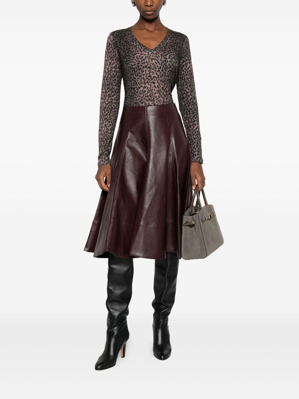 MAJESTIC FILATURES Maglia con scollo a V animalier 