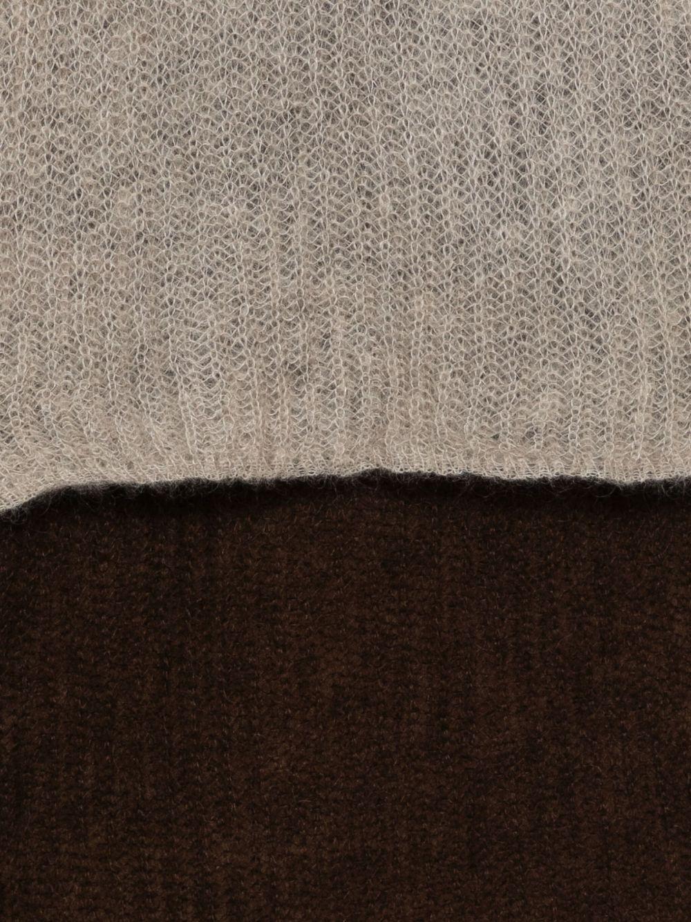 ANTONELLI Sciarpa in lana a coste con design bicolore 