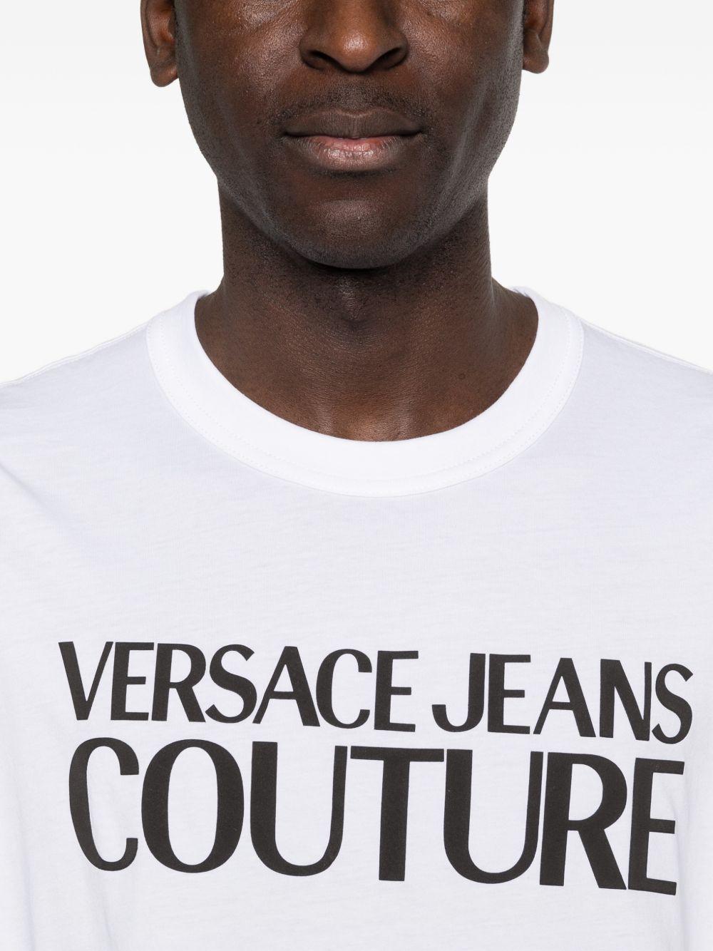 VERSACE JEANS COUTURE T-shirt bianca girocollo con maniche corte 