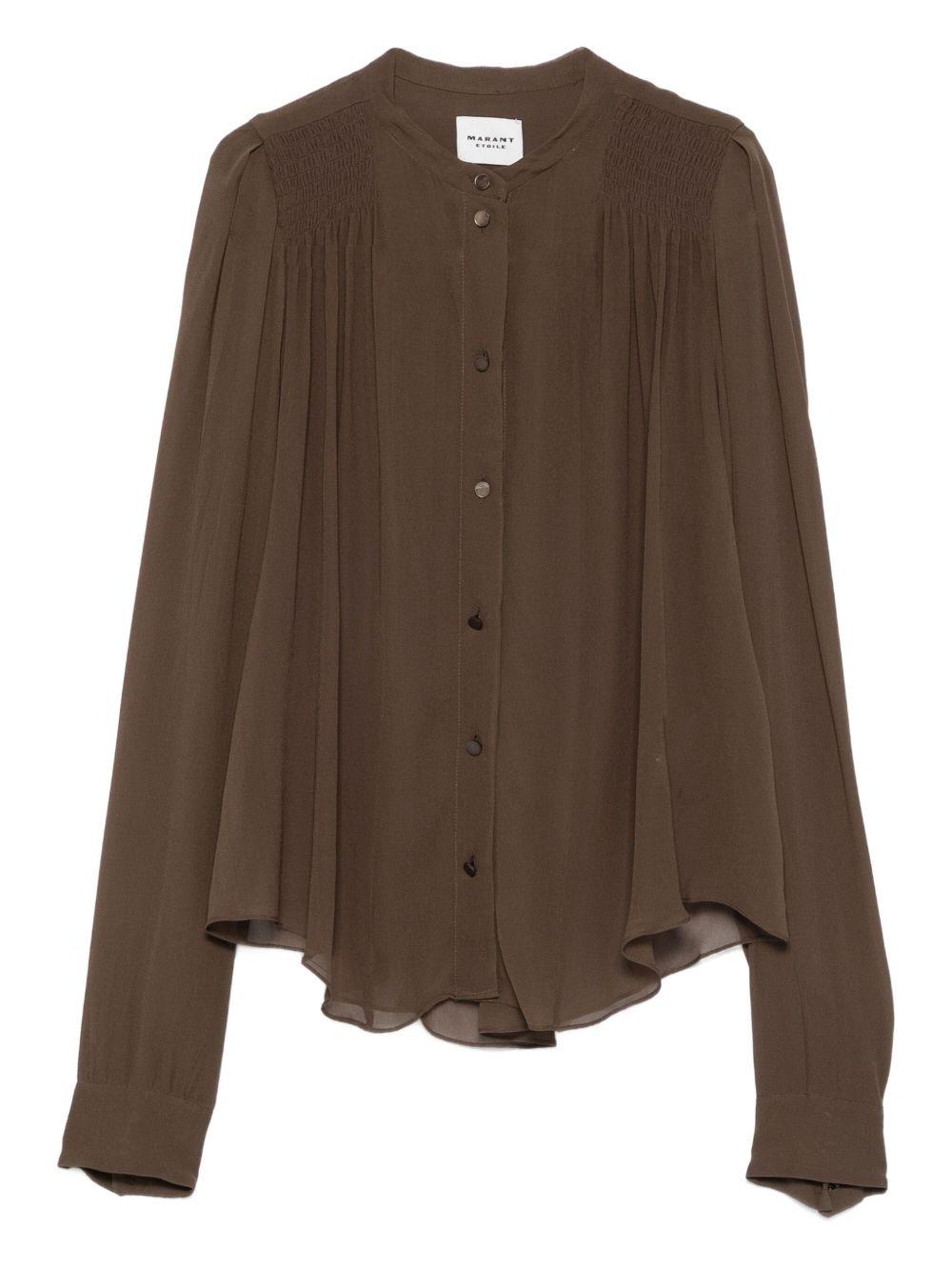 MARANT ETOILE Blusa semitrasparente marrone 
