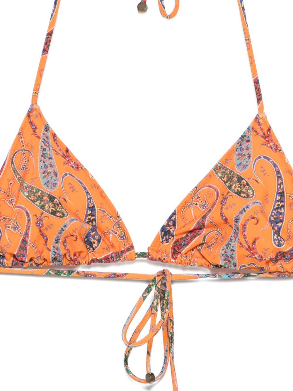 ETRO Set bikini arancione con stampa 