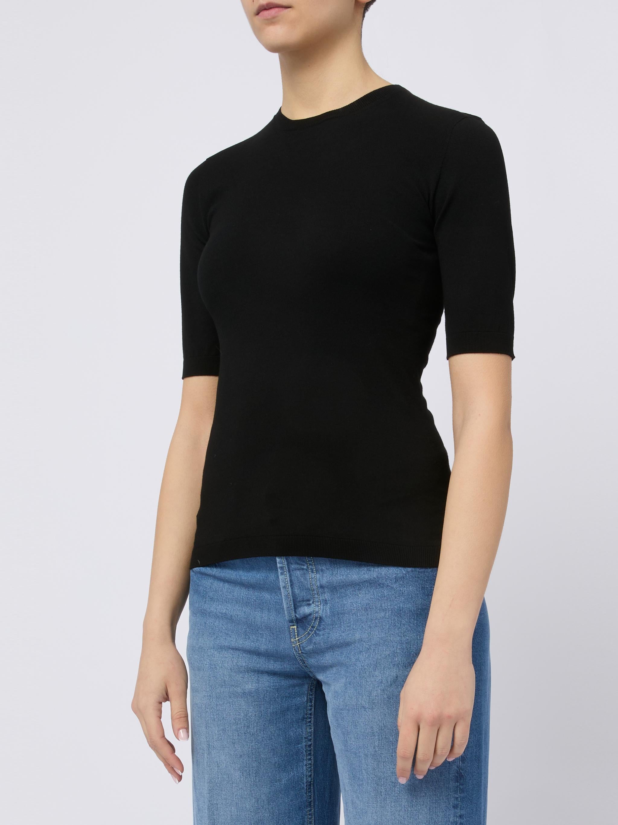 MAX MARA Maglia nera girocollo Sottano con maniche a 3/4 