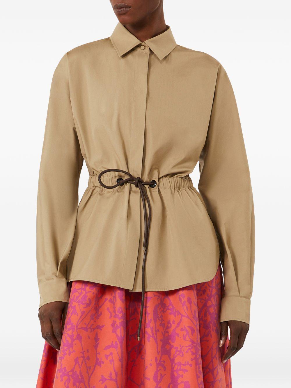 MAX MARA Camicia Tazzina in cotone beige con elastico 