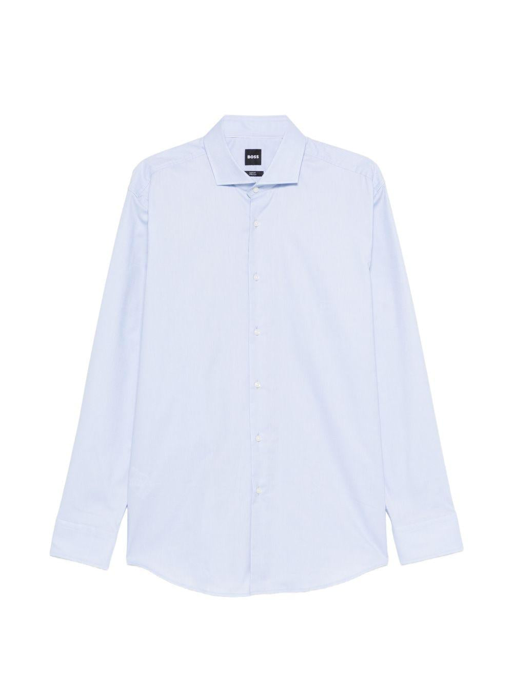BOSS Camicia in cotone elasticizzato azzurro di Boss 