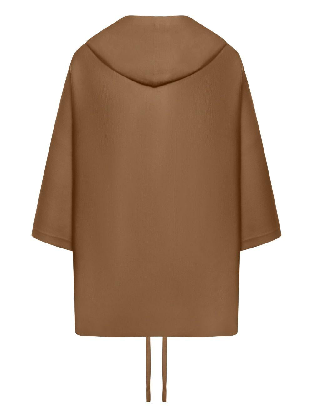 MAX MARA Cardigan 'Aster' in filato di pura lana color nocciola 