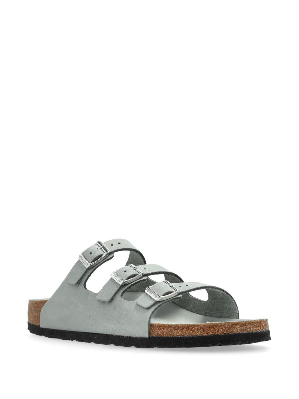 BIRKENSTOCK Ciabatta 'Florida' in pelle color cuoio verde salvia 
