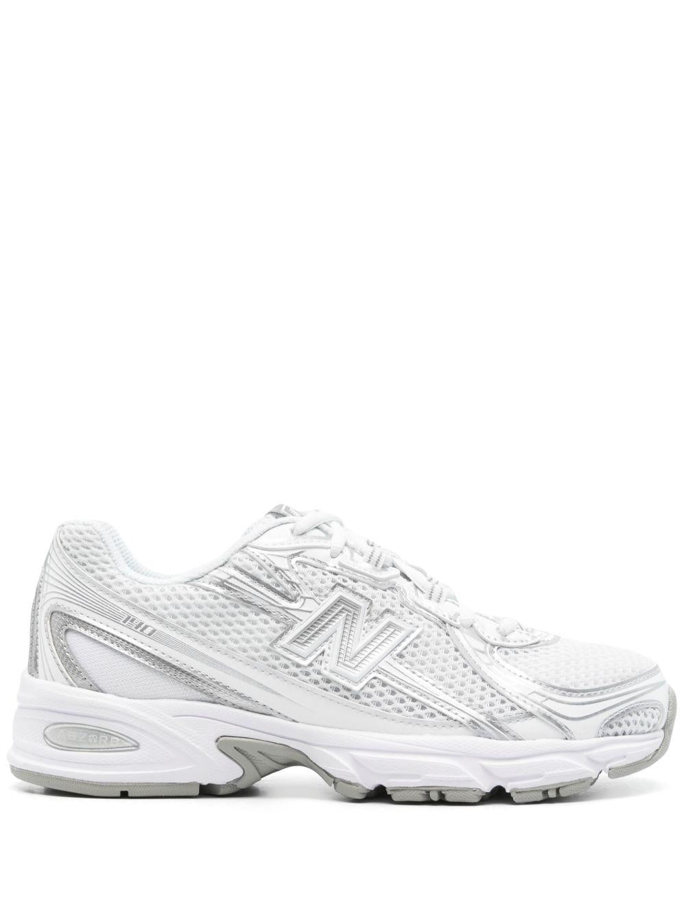 NEW BALANCE Sneakers bianche e argentate 