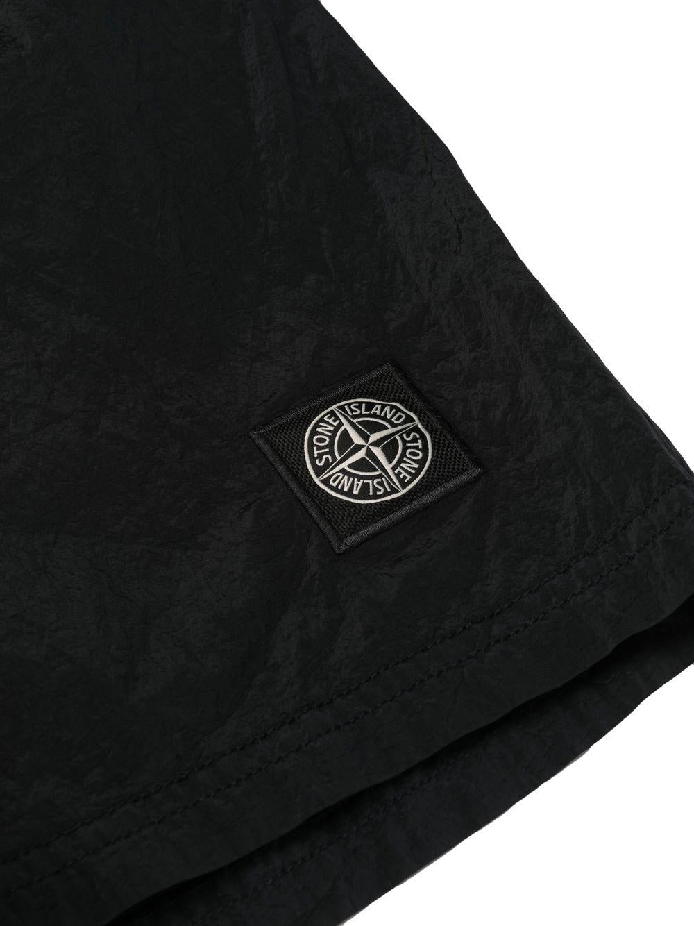 STONE ISLAND Costume mare nero con logo 