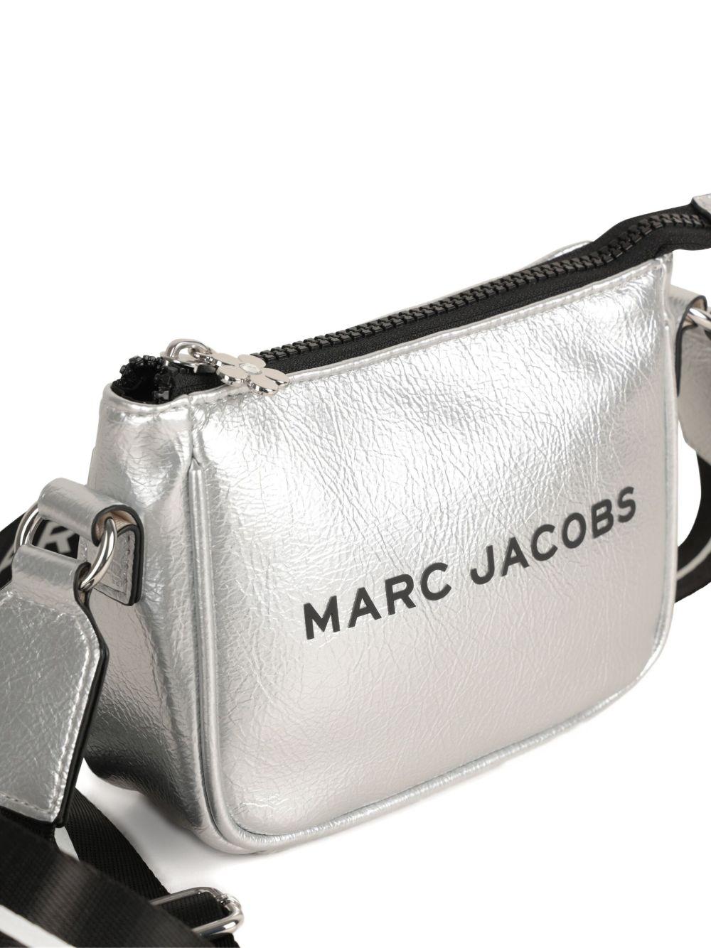 MARC JACOBS Borsa a tracolla argentata con logo 