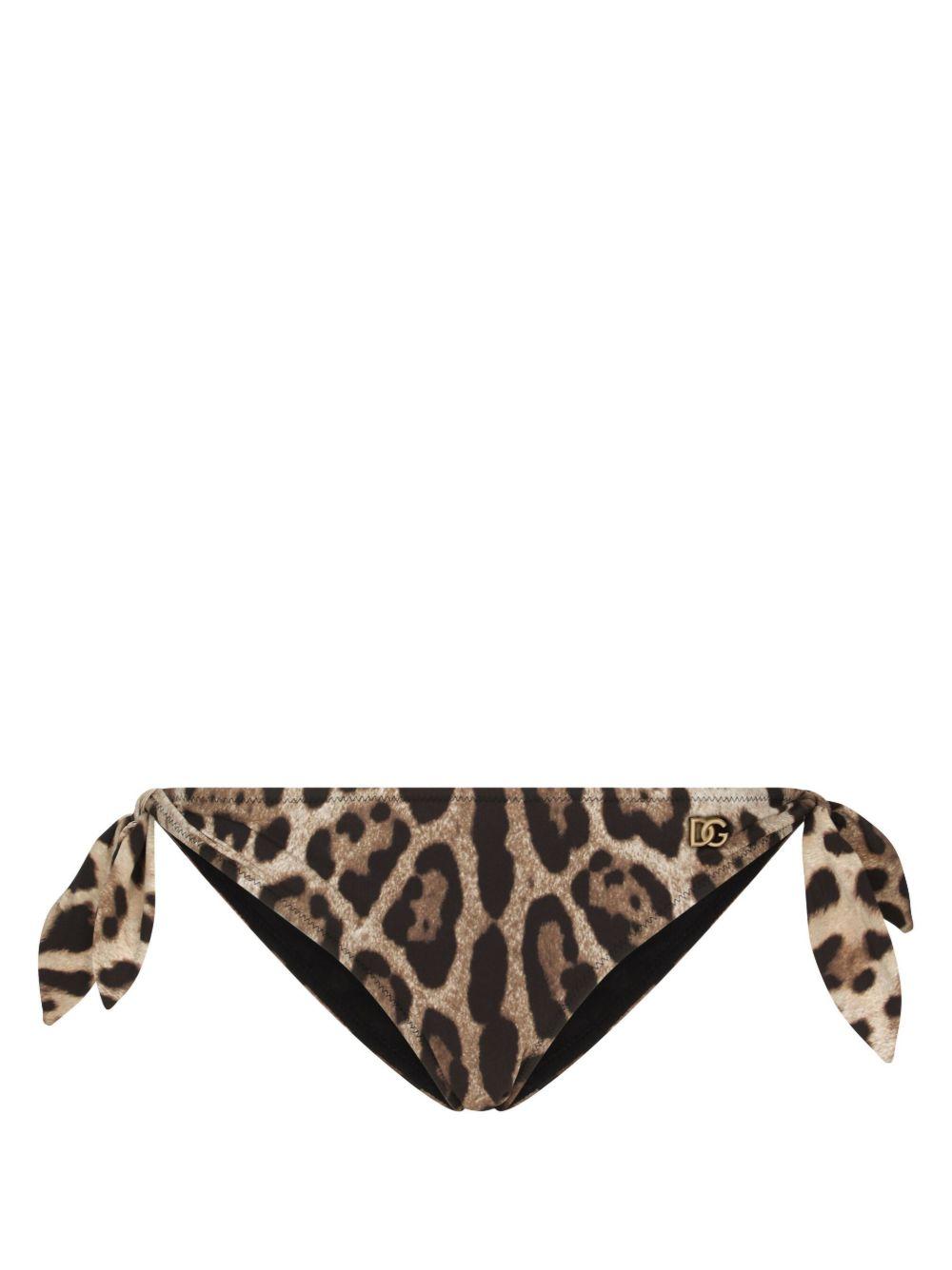 DOLCE e GABBANA Slip bikini con stampa leopardata 