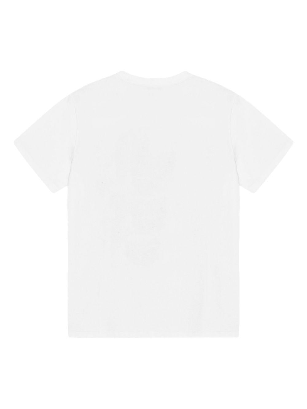 GANNI T-shirt girocollo in cotone bianco a maniche corte 