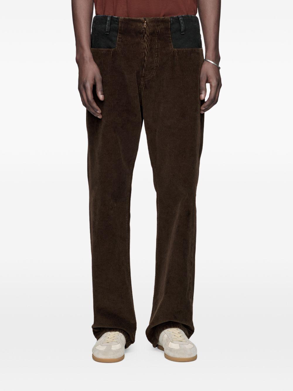 MAISON MARGIELA Pantaloni in velluto a coste marroni in cotone 
