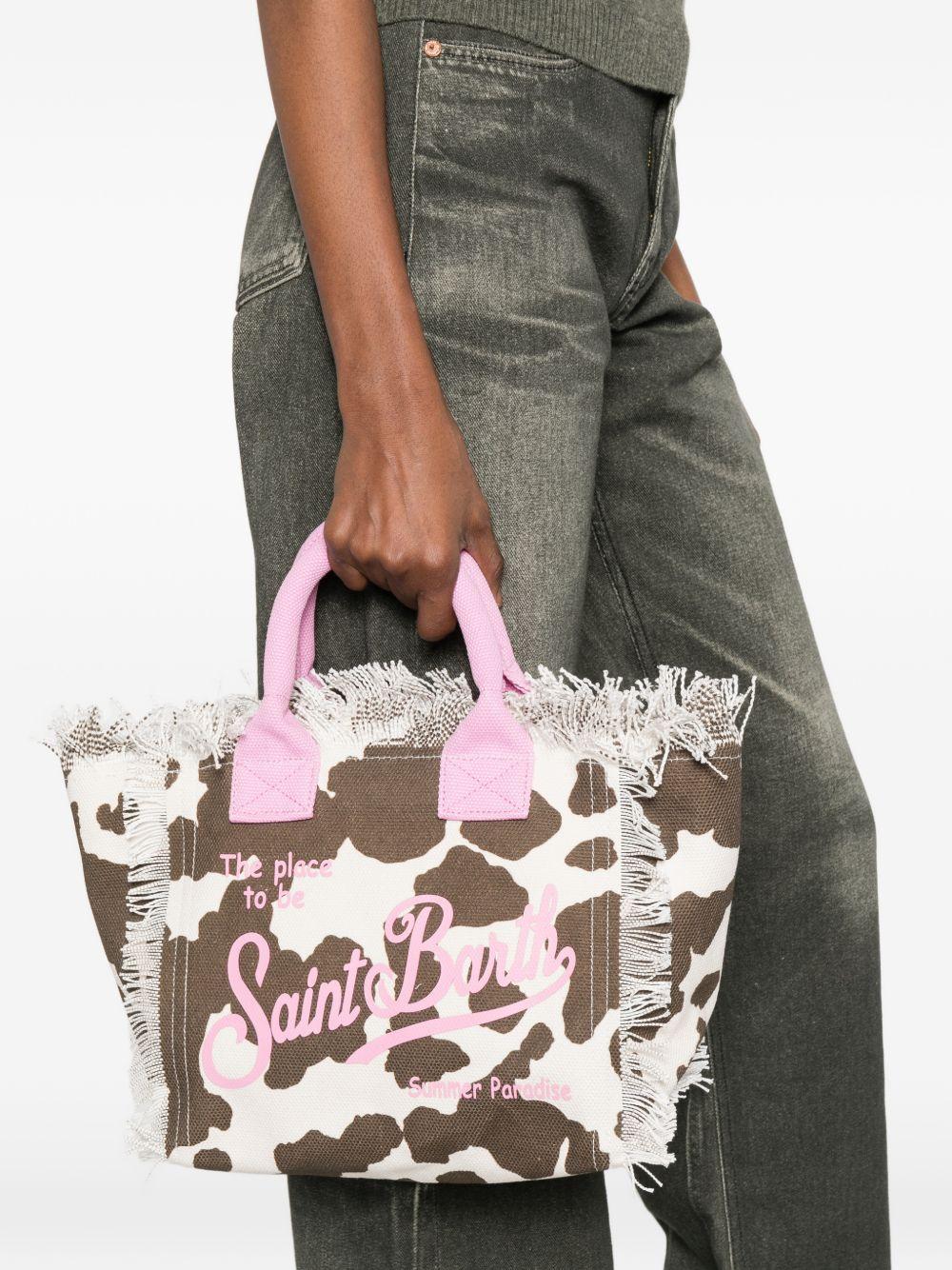 MC2 SAINT BARTH Borsa Tote Colette effetto muccato con dettagli rosa 