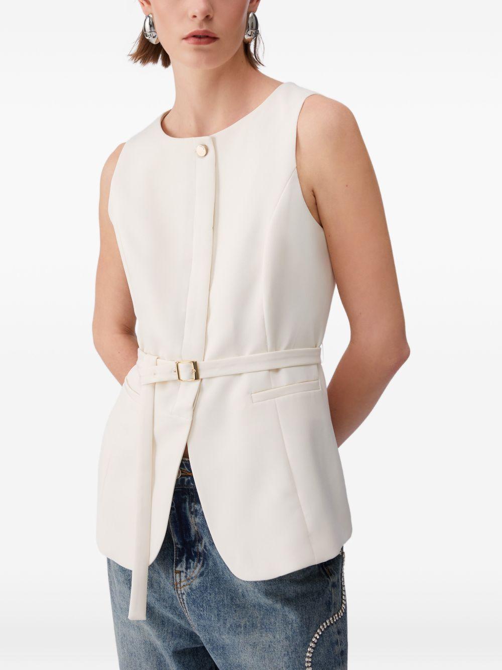 LIUJO Gilet panna con cintura in vita 