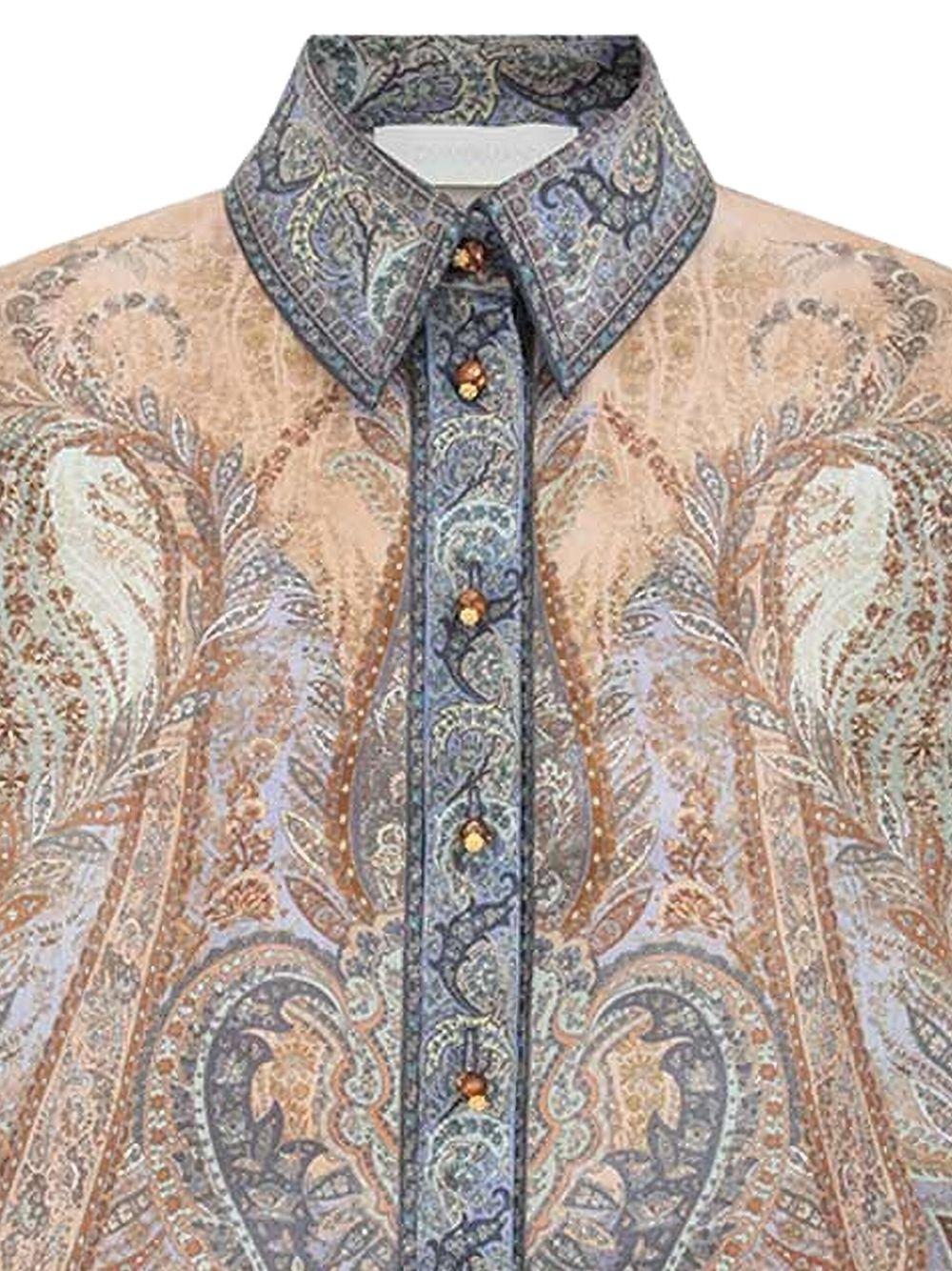 ZIMMERMANN Camicia a maniche corte in seta 