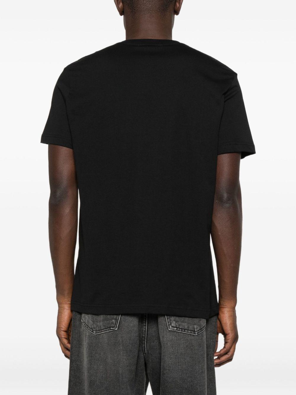 VERSACE JEANS COUTURE T-shirt nera in cotone con stampa 