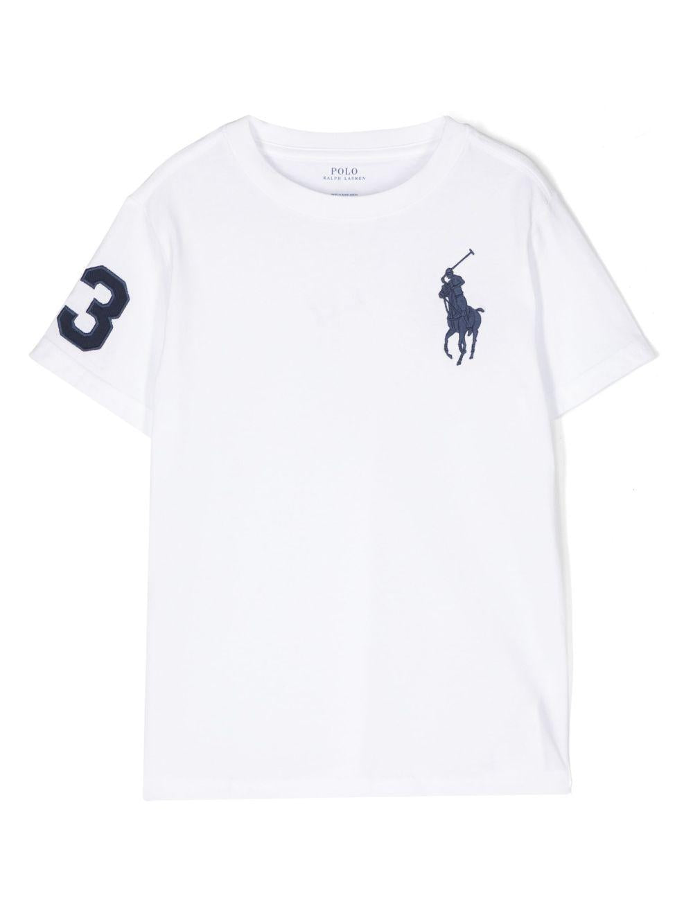 POLO RALPH LAUREN T-shirt in cotone bianco con logo 