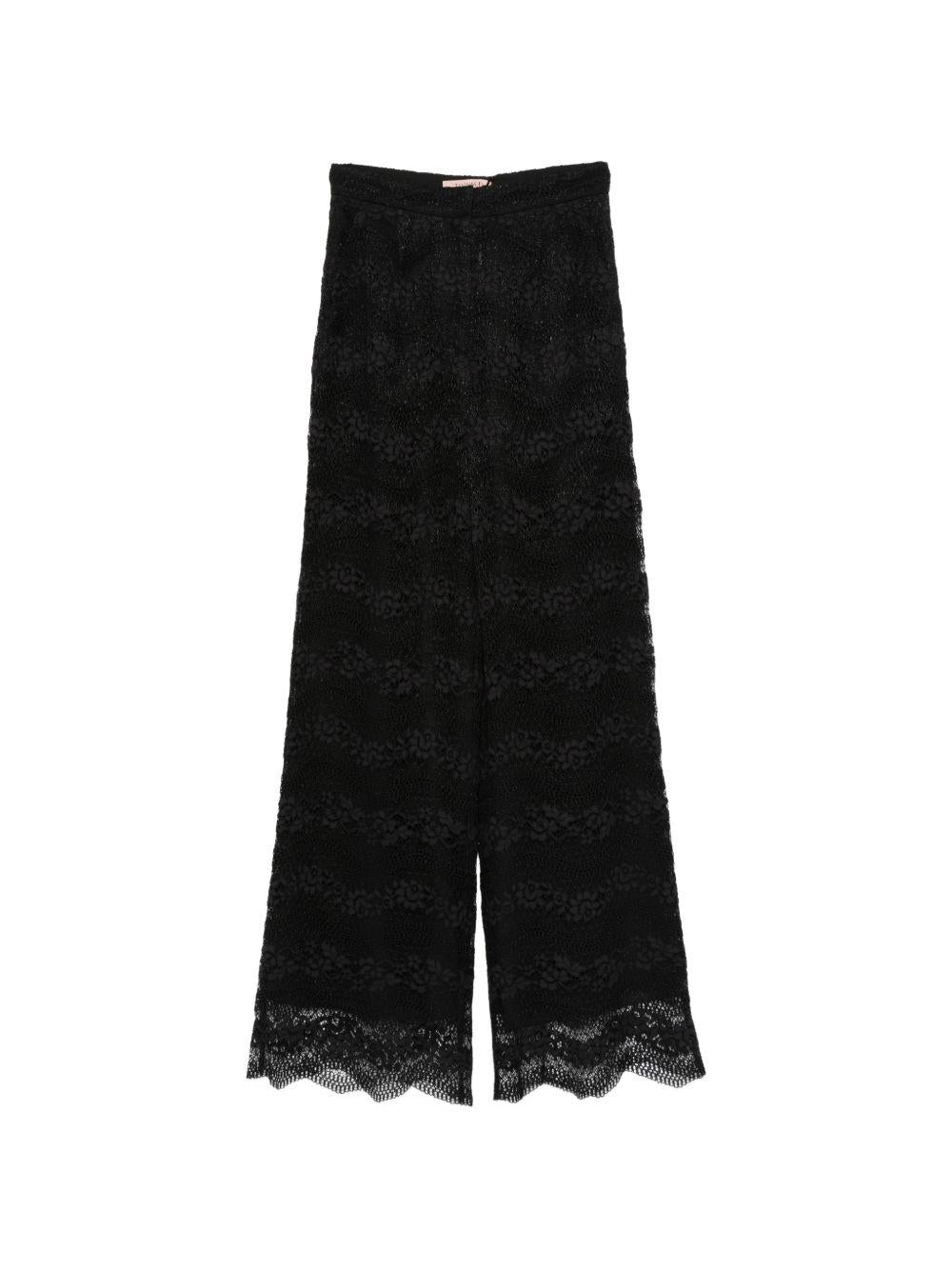 TWINSET Pantaloni neri in pizzo foderati 