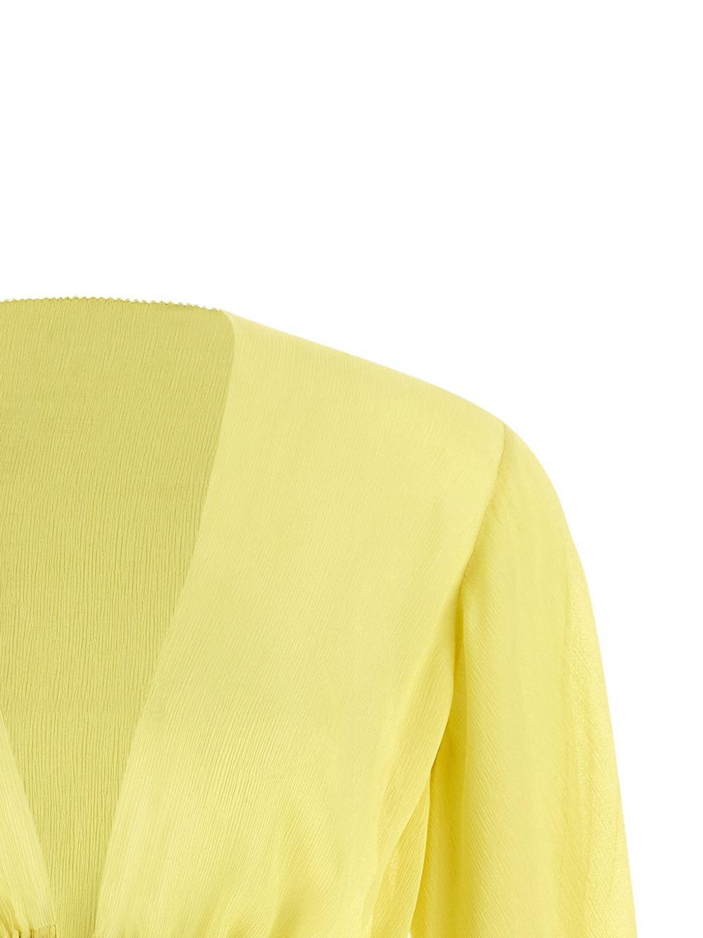 ALBERTA FERRETTI Blusa con scollo a V gialla 