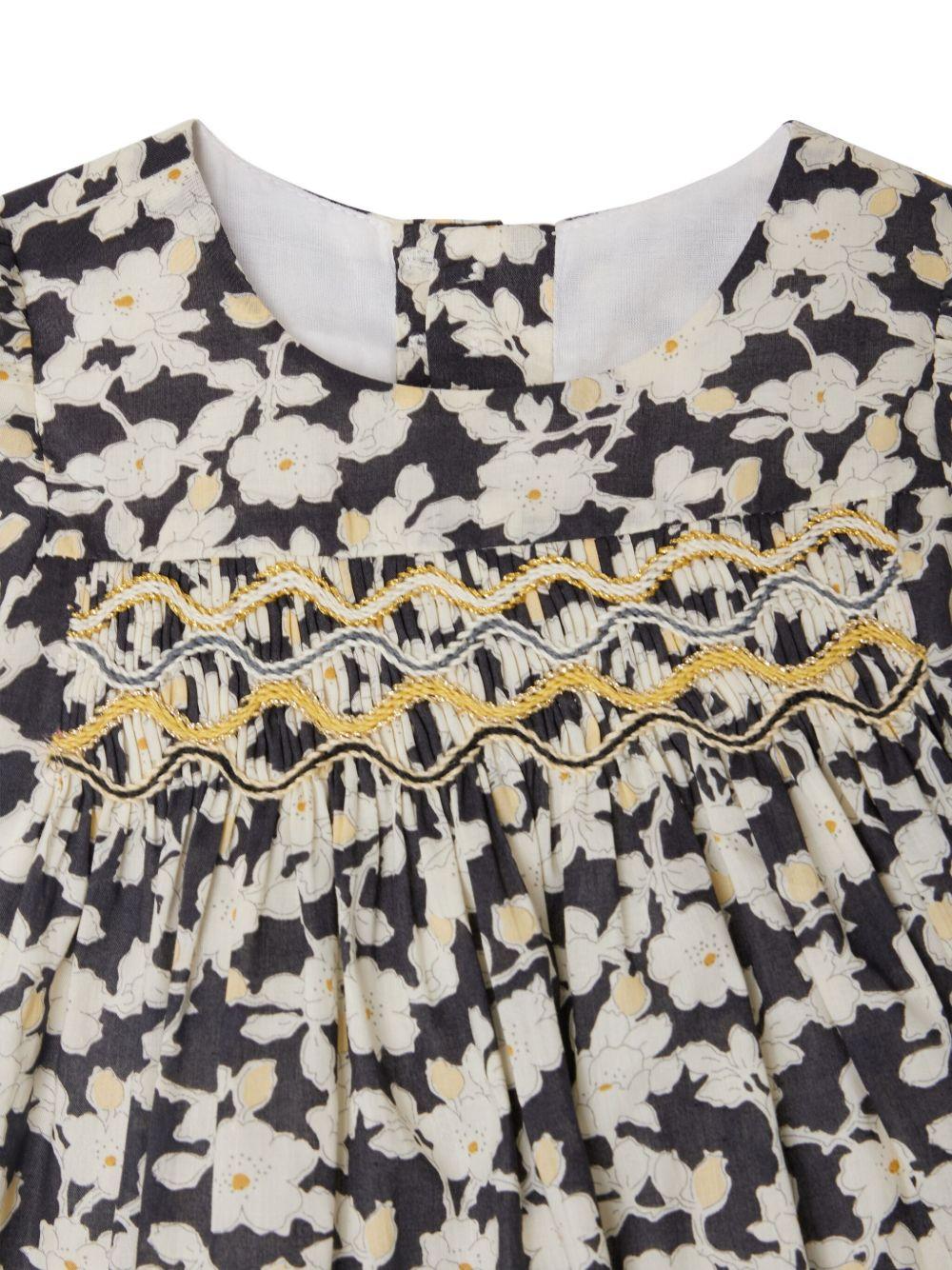 BONPOINT Abito 'Jailys' nero con stampa a fiori 