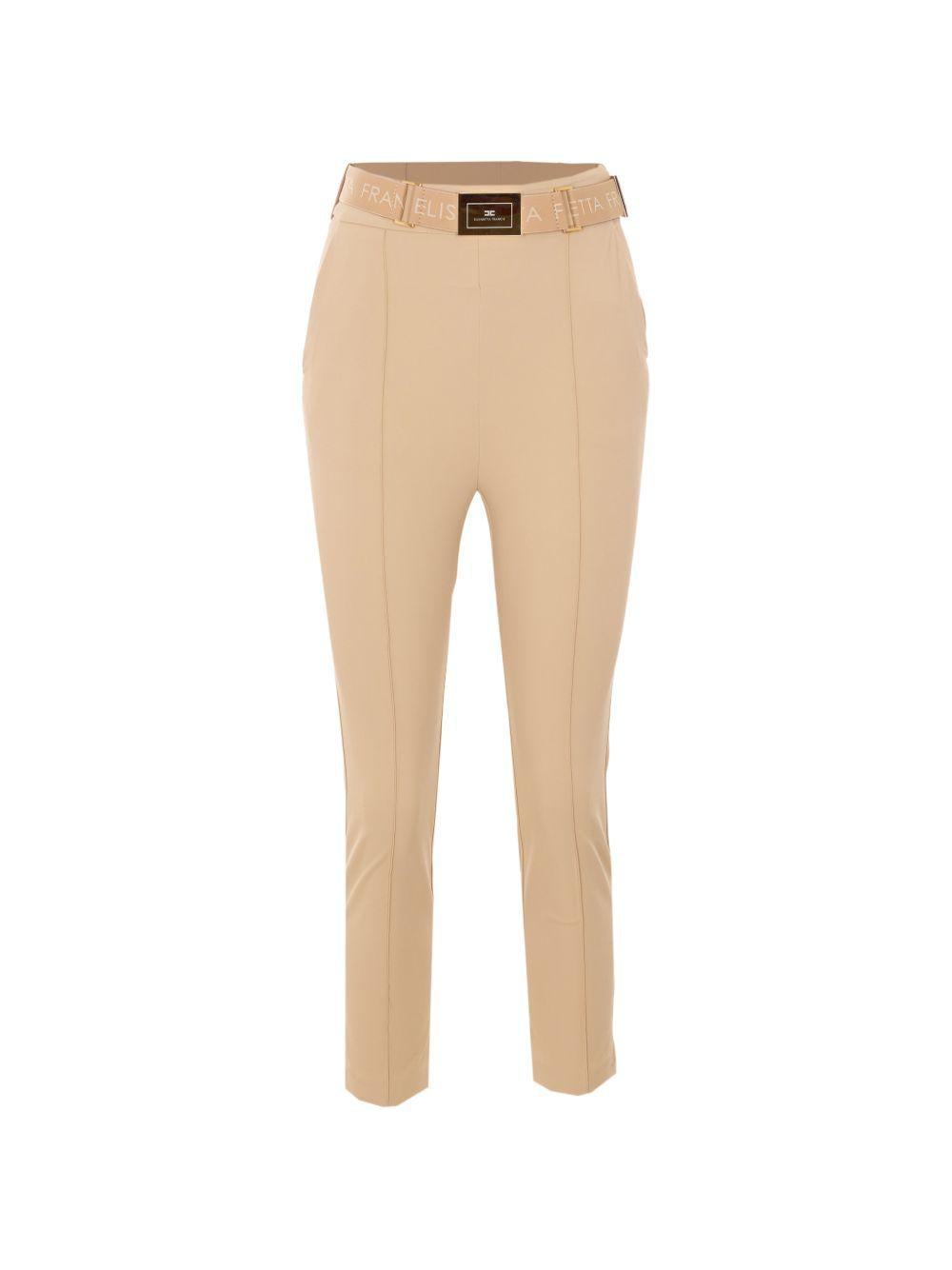 ELISABETTA FRANCHI Pantaloni slim con cintura logata 