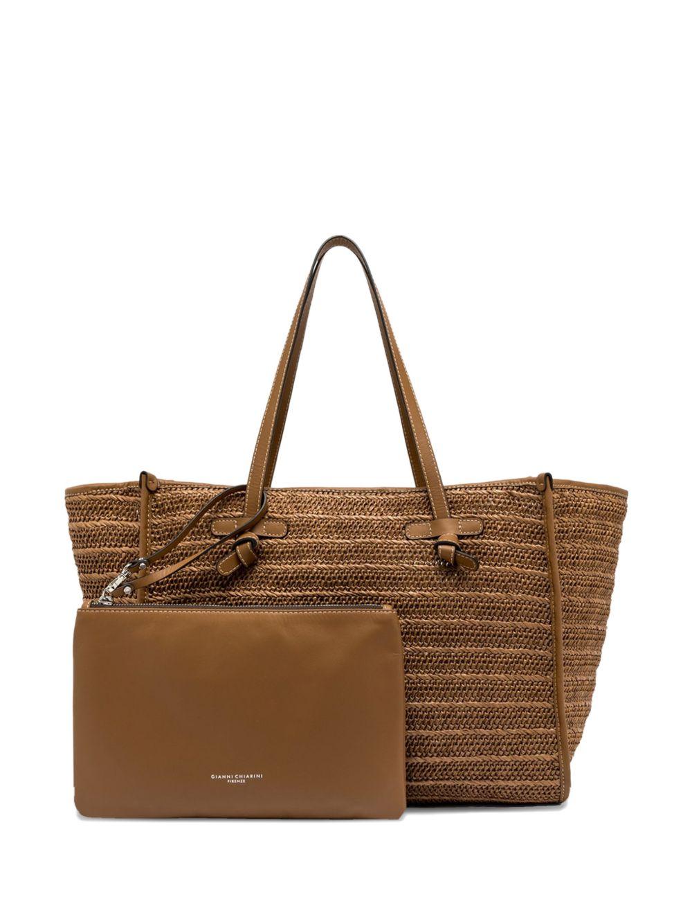 GIANNI CHIARINI Borsa shopping Marcella in pelle color caramello 