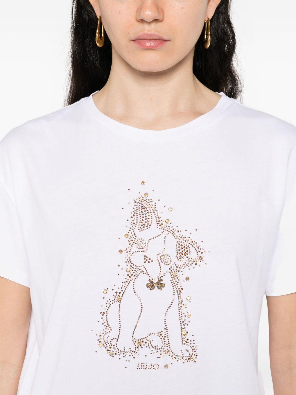 LIUJO T-shirt girocollo con strass 