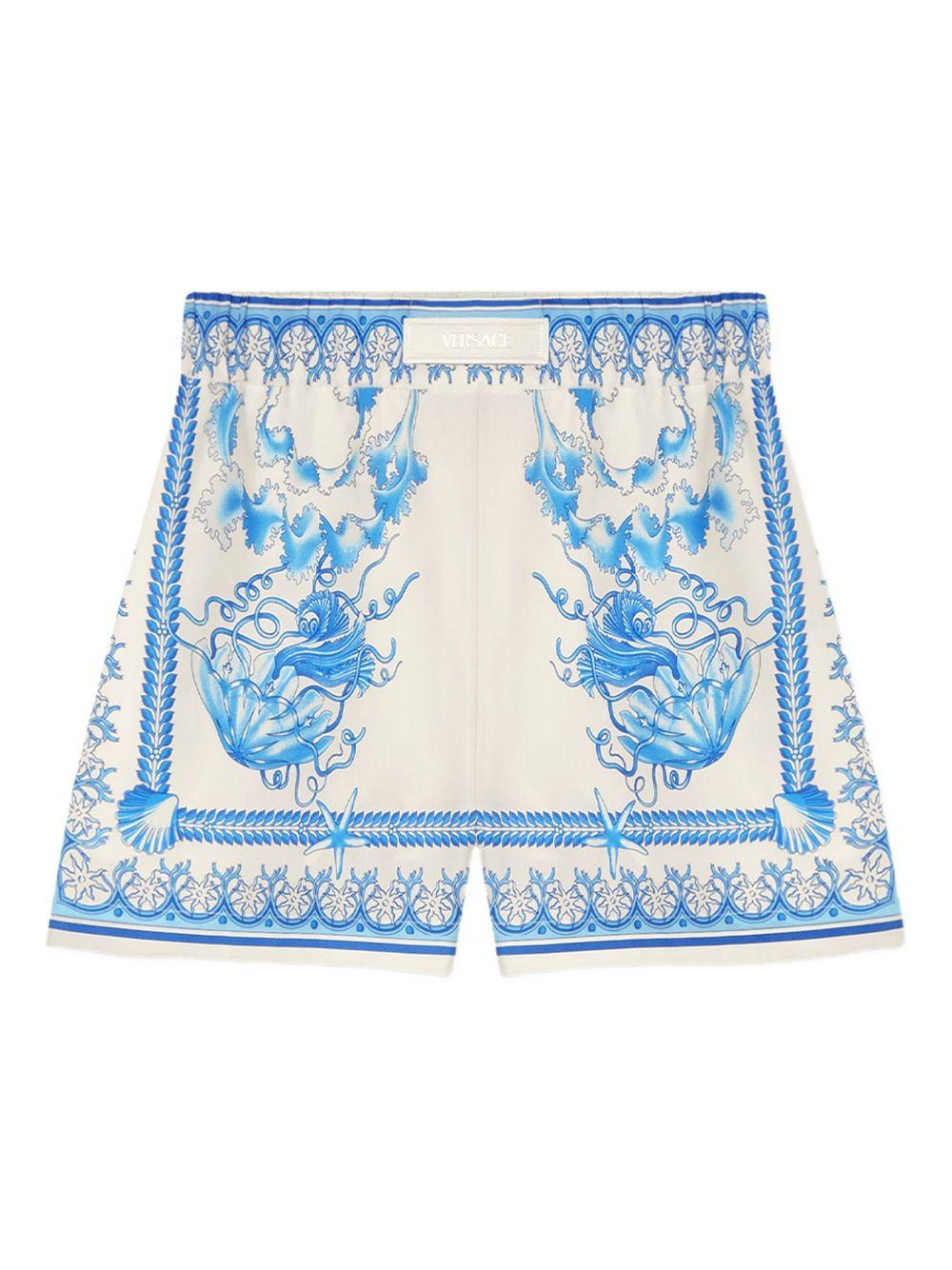 VERSACE Shorts in cotone con stampa Underwater Barocco 