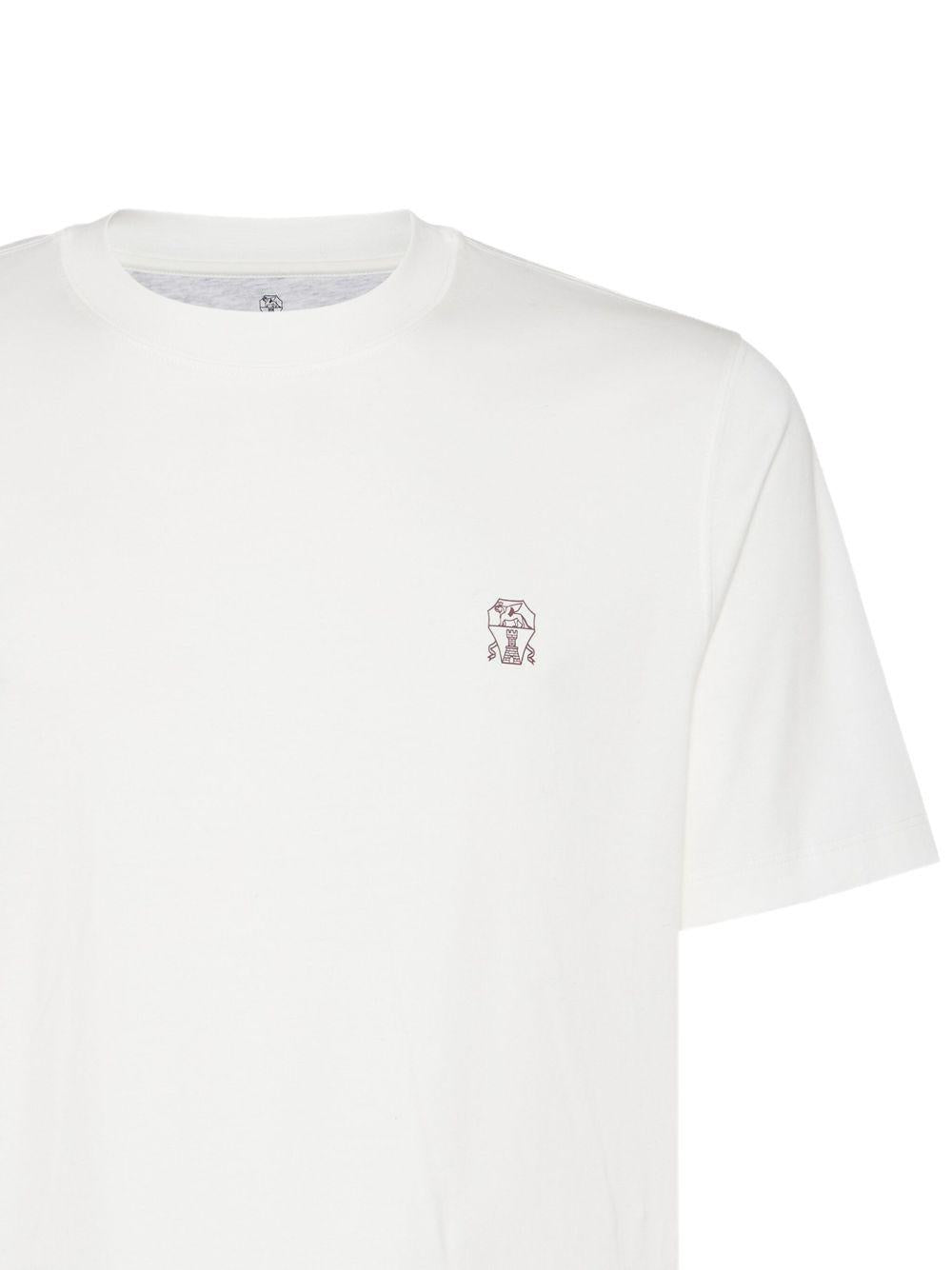 BRUNELLO CUCINELLI T-shirt girocollo in jersey di cotone con logo 