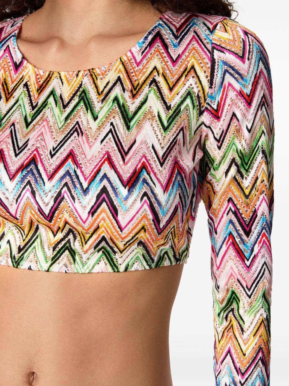 MISSONI Top a maniche lunghe bianco e multicolore 