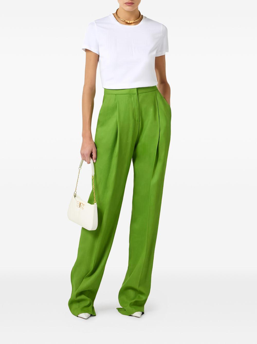 ELISABETTA FRANCHI Pantaloni verdi eleganti a gamba dritta 