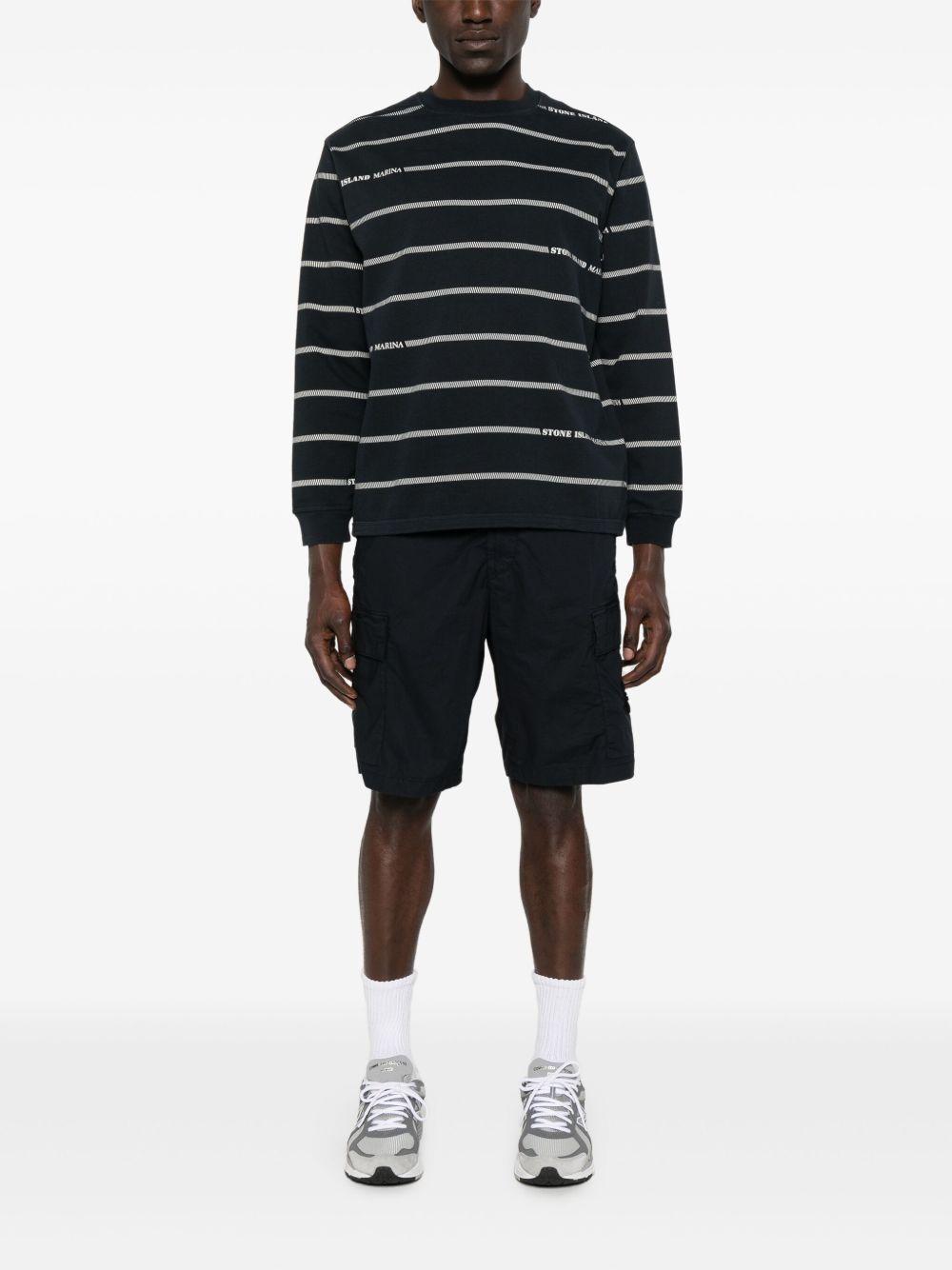 STONE ISLAND Shorts in cotone elasticizzato blu navy 