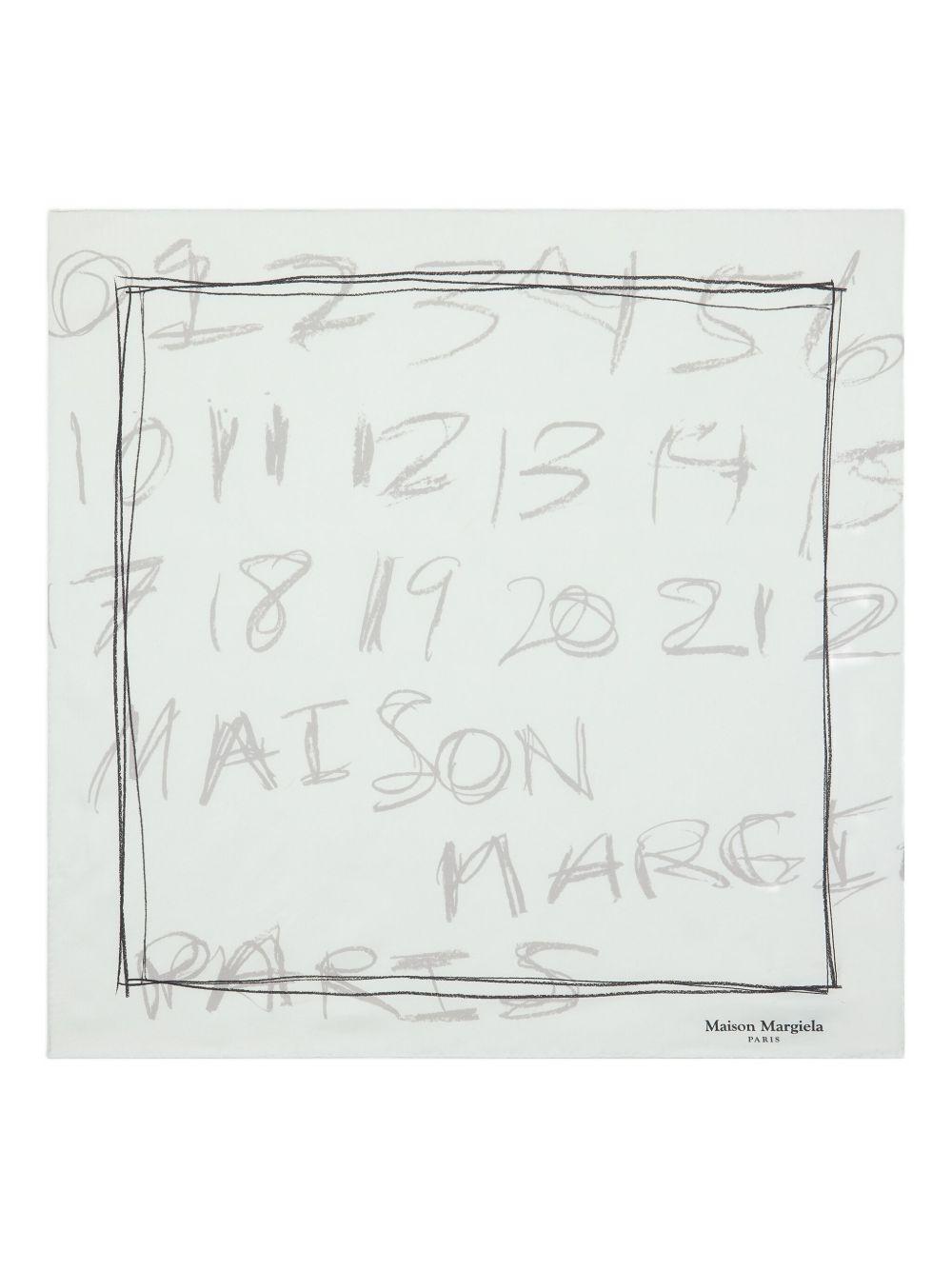 MAISON MARGIELA Foulard quadrato in seta bianca 
