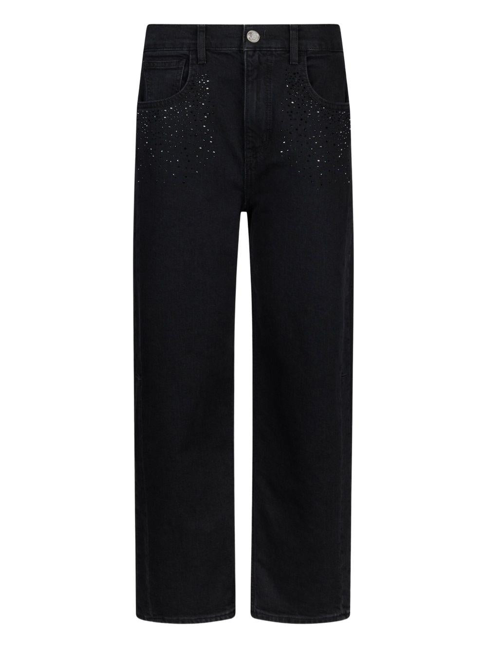 LIUJO Jeans neri con strass 