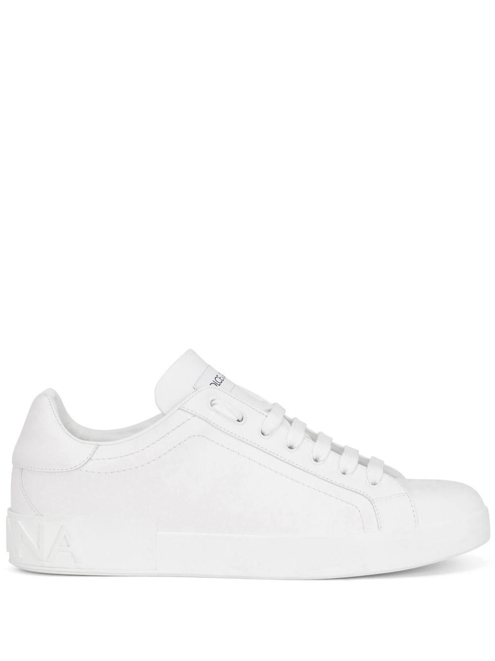 DOLCE e GABBANA Sneakers Portofino in pelle bianca 