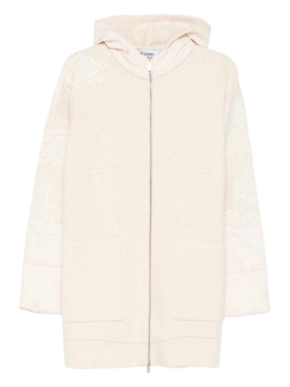 BLUGIRL Cappotto bianco con cappuccio 